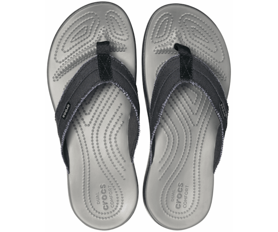 Crocs Homem Santa Cruz Lona Flip Preto-ardósia Cinza