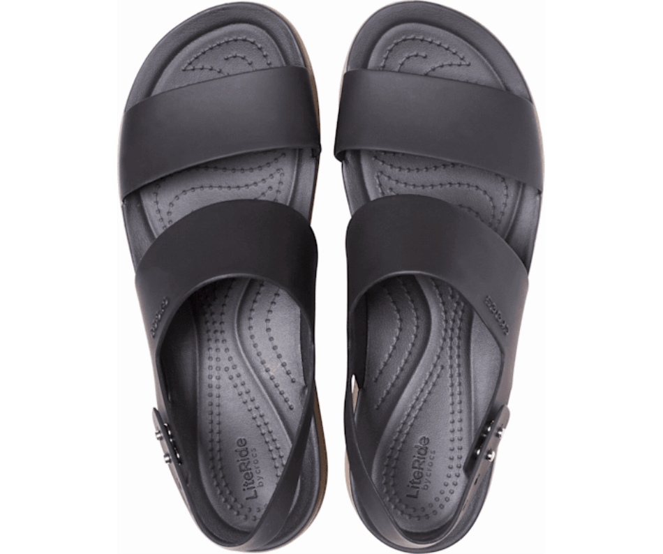 Crocs Feminino Brooklyn Low Wedge Black-mushroom