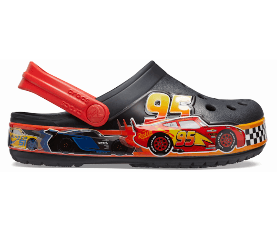 Crocs Infantil Divertido Laboratório Disney E Carros Pixar Banda Tamanco Preto