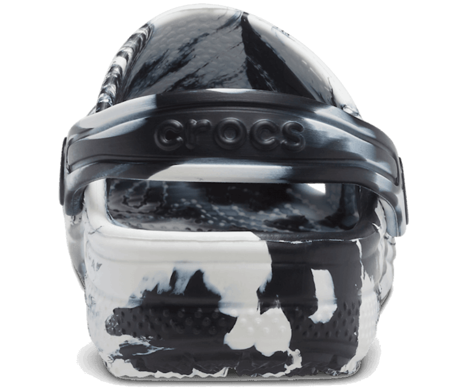 Crocs Infantil Clássico Tamanco Marmorizado Preto E Branco