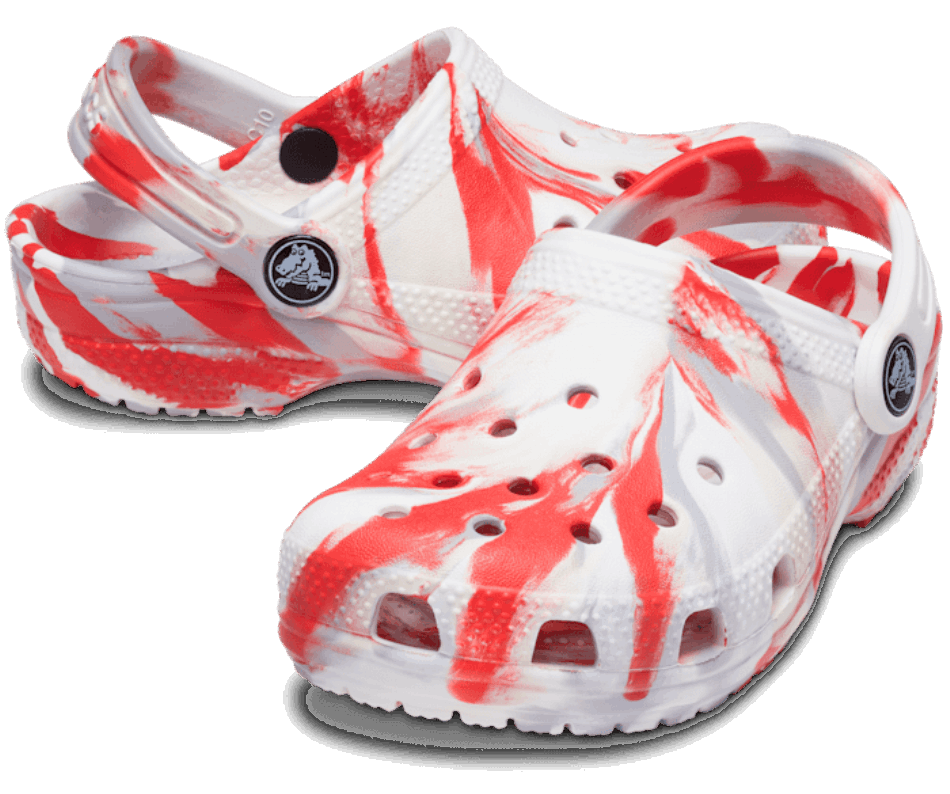 Crocs Infantil Clássico Tamanco Marmorizado Chama Branca