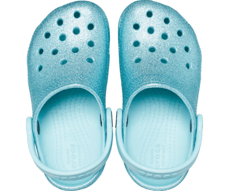 Crocs Criança Clássico Glitter Entupir água Pura
