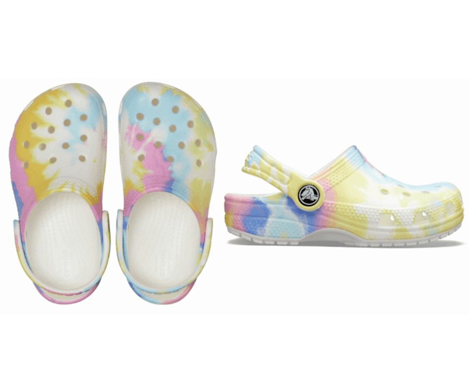 Crocs Child Clássico Tie-dye Tamanco Gráfico Branco-multi