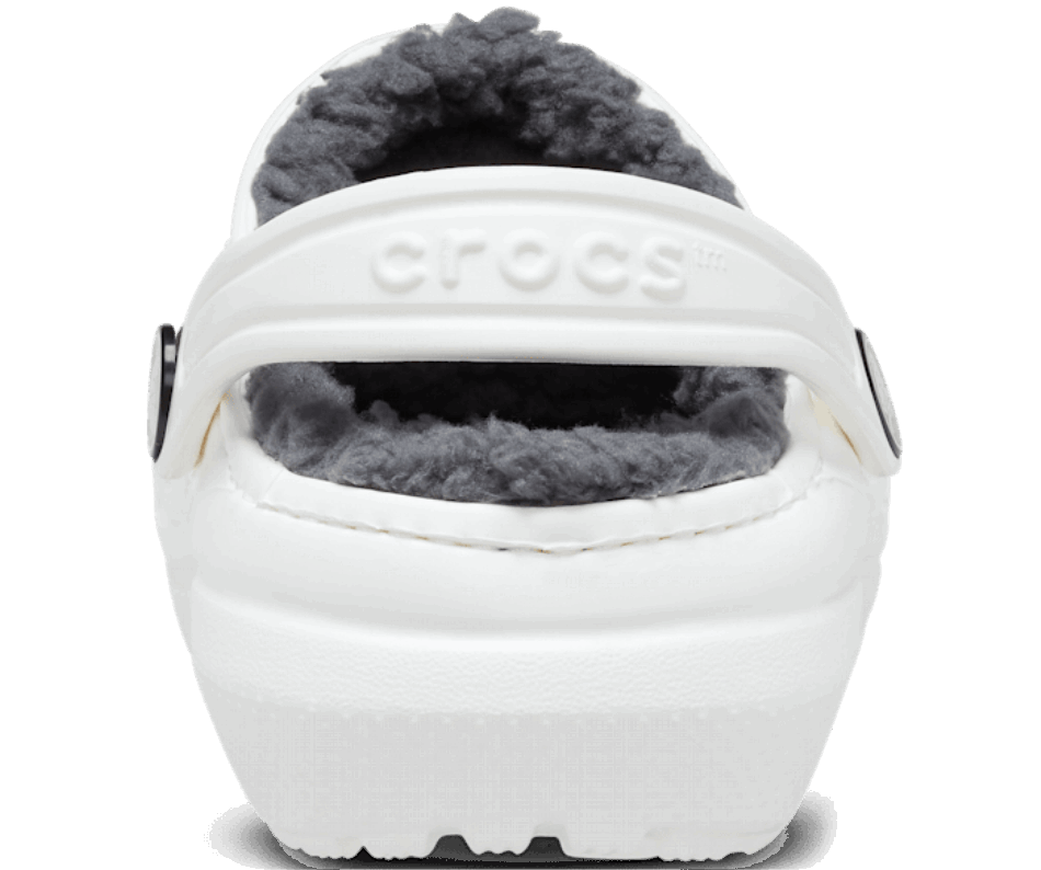 Crocs Infantil Clássico Forrado Tamanco Branco-cinza