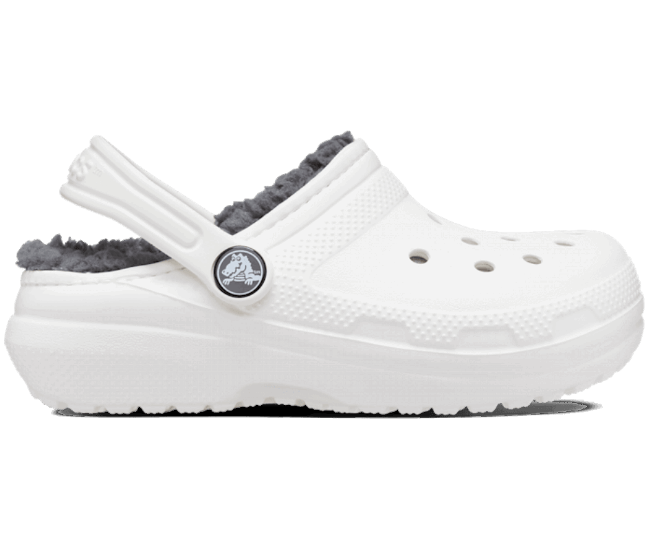 Crocs Infantil Clássico Forrado Tamanco Branco-cinza