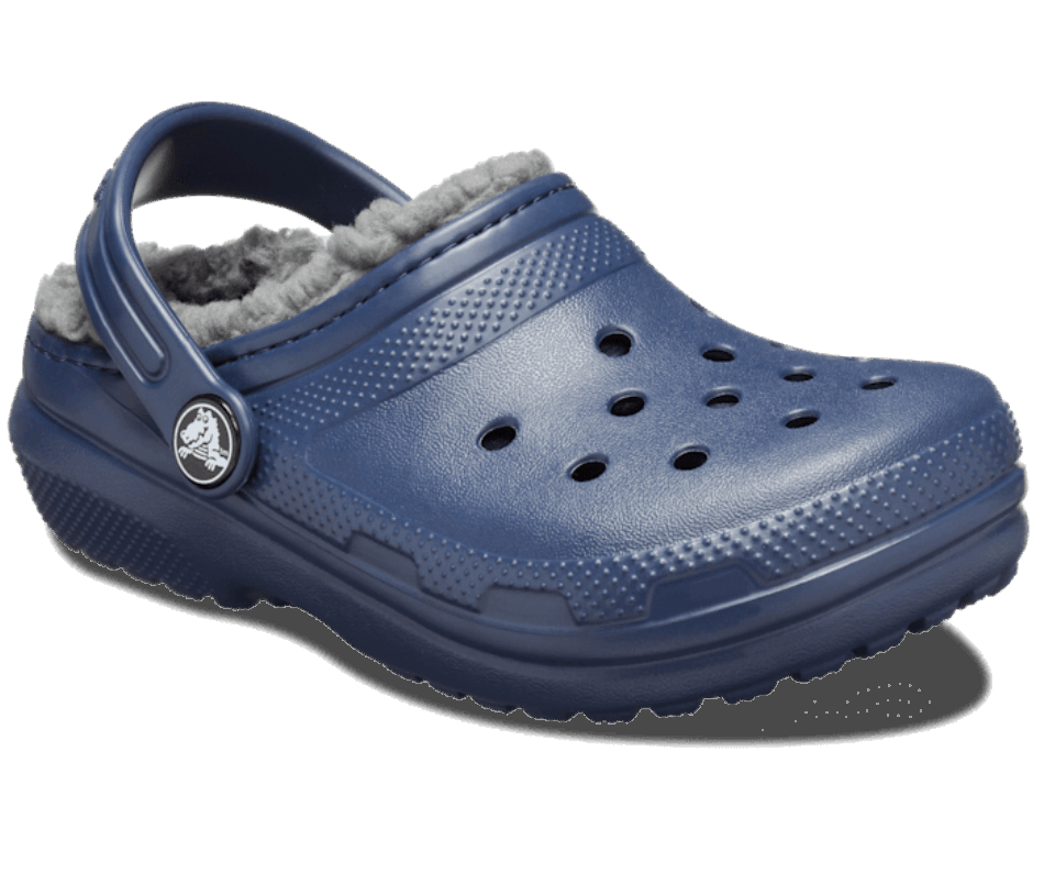 Crocs Infantil Clássico Forrado Tamanco Marinho-carvão