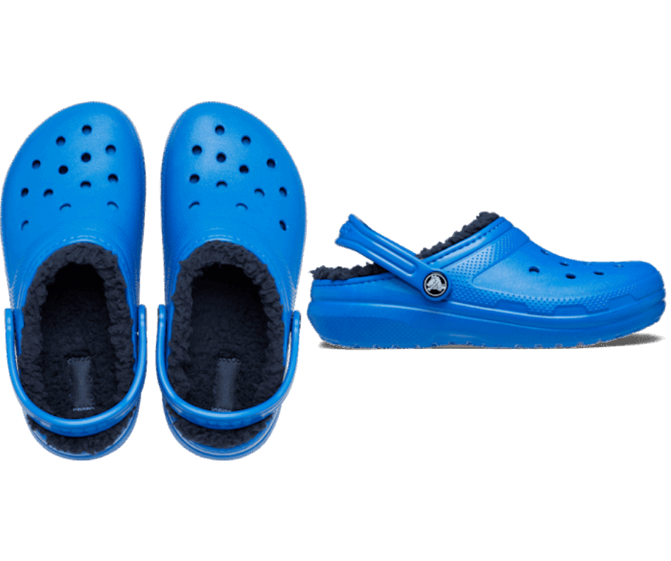 Crocs Infantil Forrado Clássico Tamanco Azul Parafuso