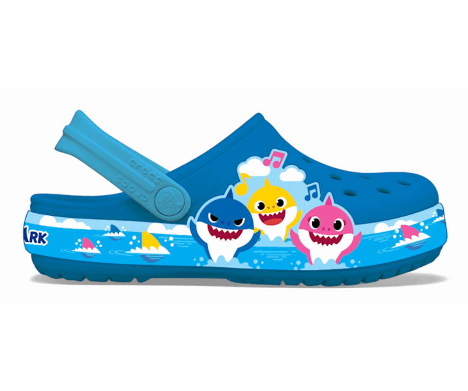 Crocs Infantil Divertido Laboratório Bebê Tubarão Tamanco Cobalto Brilhante