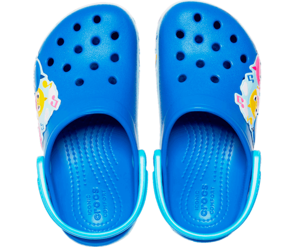 Crocs Infantil Divertido Laboratório Bebê Tubarão Tamanco Cobalto Brilhante