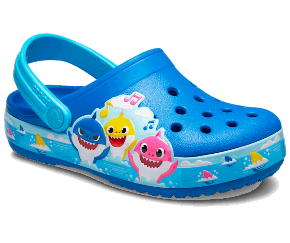 Crocs Infantil Divertido Laboratório Bebê Tubarão Tamanco Cobalto Brilhante
