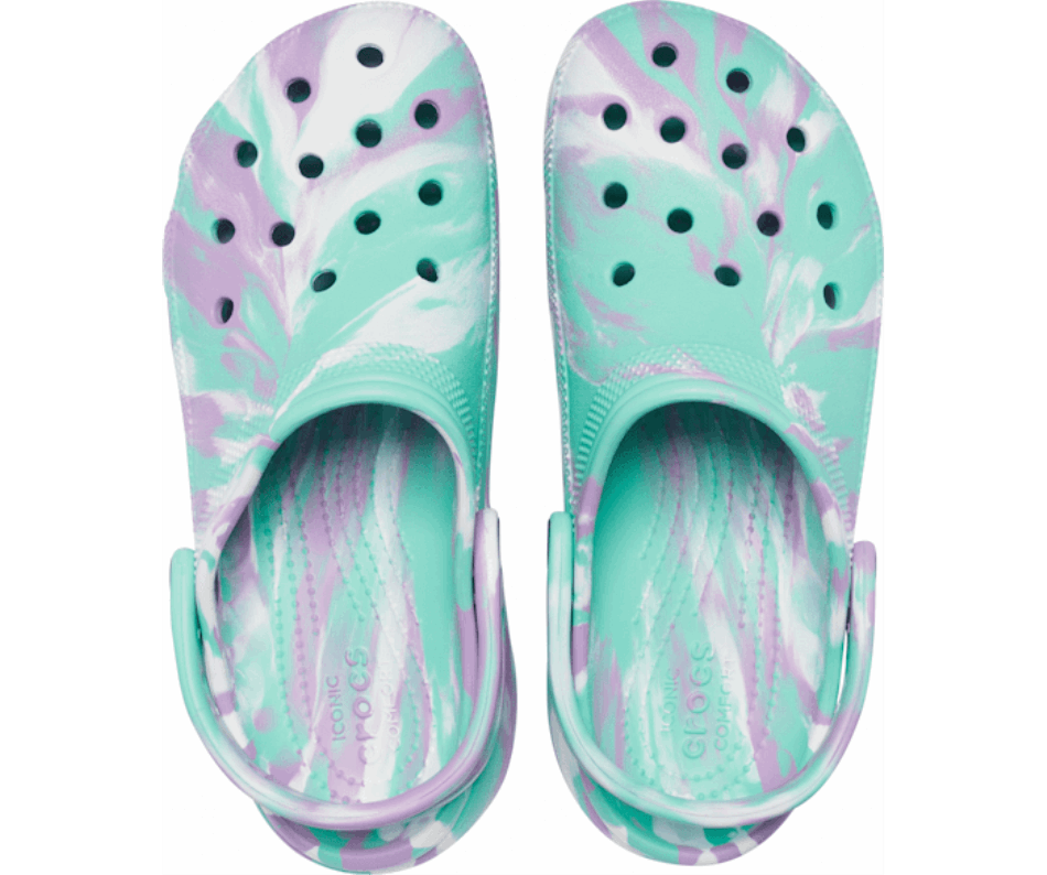 Plataforma Clássica Feminina Crocs Tamanco Marmorizado Pistachio-multi