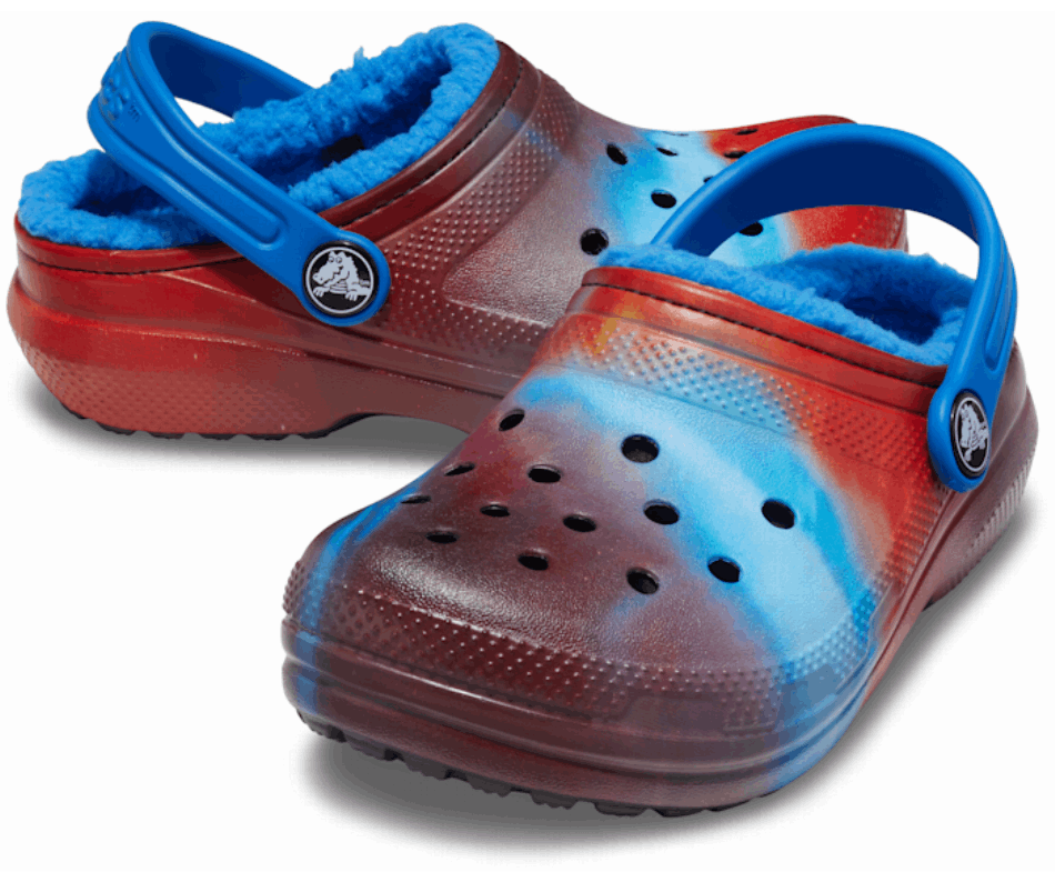 Clássico Infantil Crocs Forrado Fora Deste Mundo Entupir Cobalto Brilhante