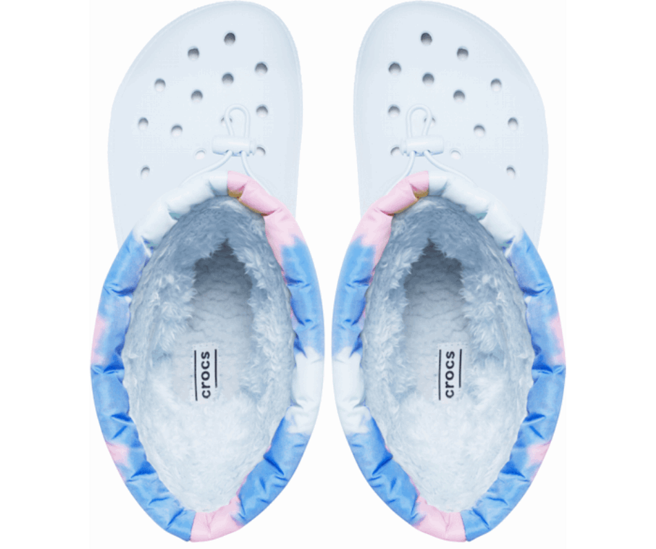 Bota Crocs Classic Forrado Neo Puff Tie Dye Mineral Azul