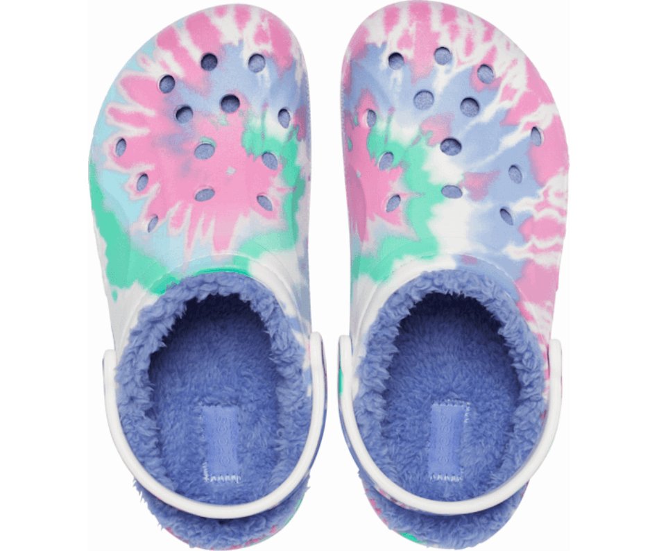 Crocs Baya Forrado Tie-dye Gráfico Tamanco Rosa Limonada-multi