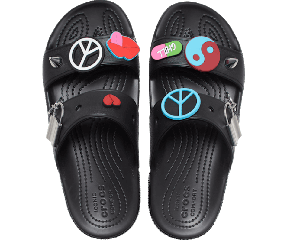 Crocs Classic Sinta A Positividade Sandália Preta