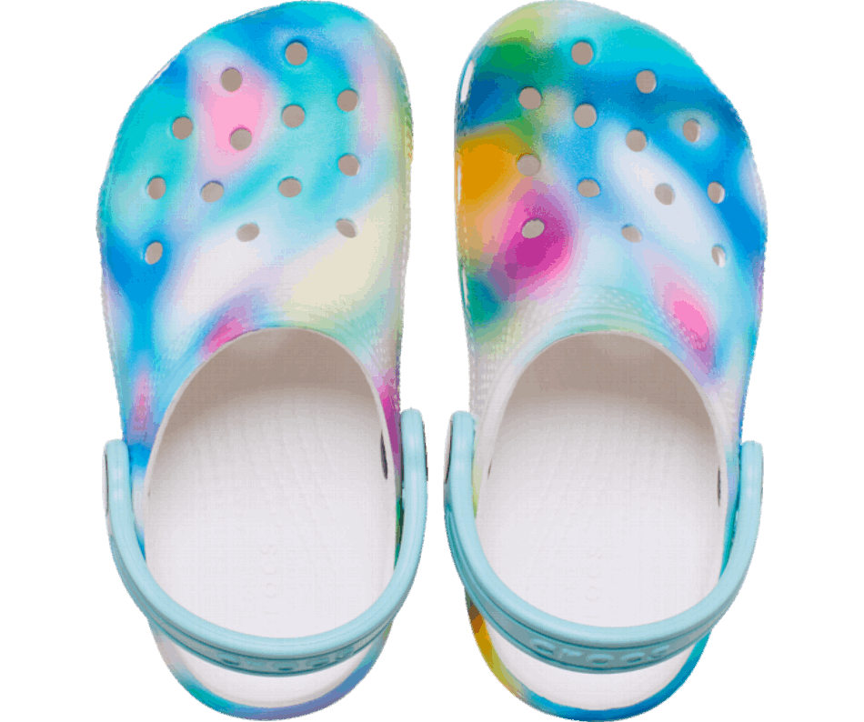 Crocs Para Crianças Clássico Tamanco Solarizado Branco-multi