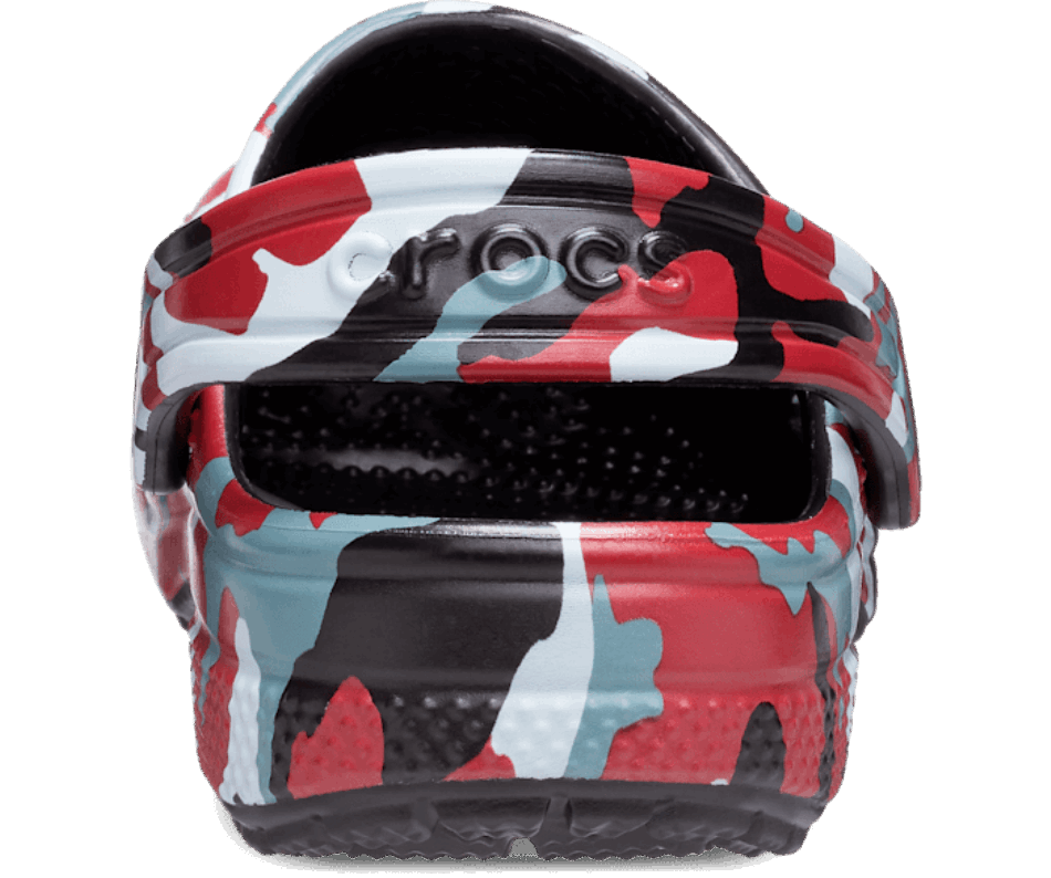 Crocs Infantil Camuflado Clássico Preto-vermelho