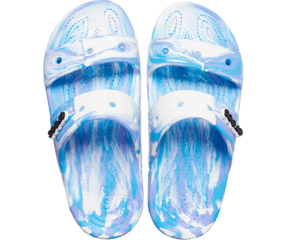 Sandália Clássica Crocs Marmorizada Branco-oxigênio