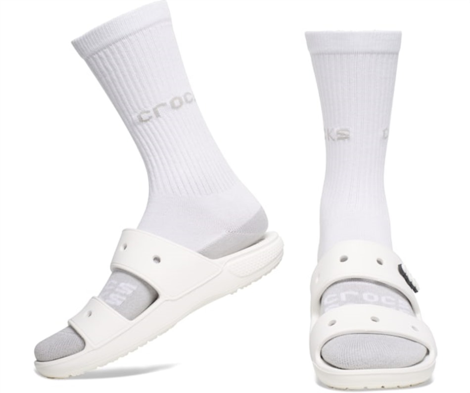 Crocs Meias Adulto Tripulação Sólido 3-pack Branco