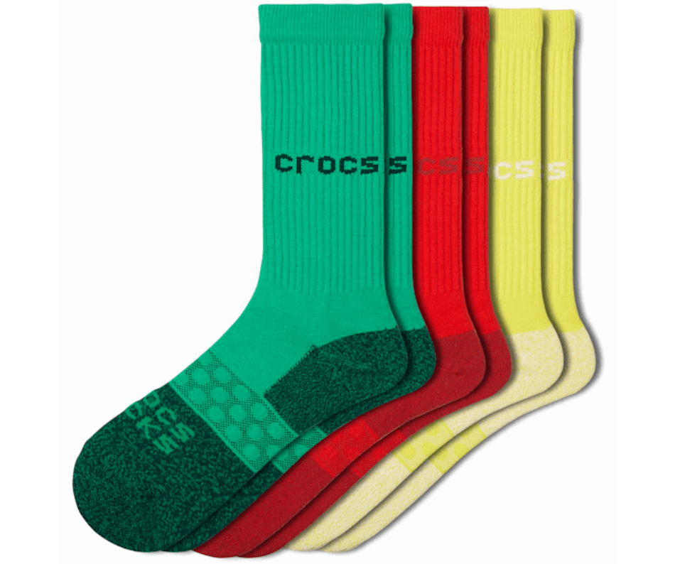 Crocs Meias Adulto Tripulação Sólido 3 Pacote Verde-multi