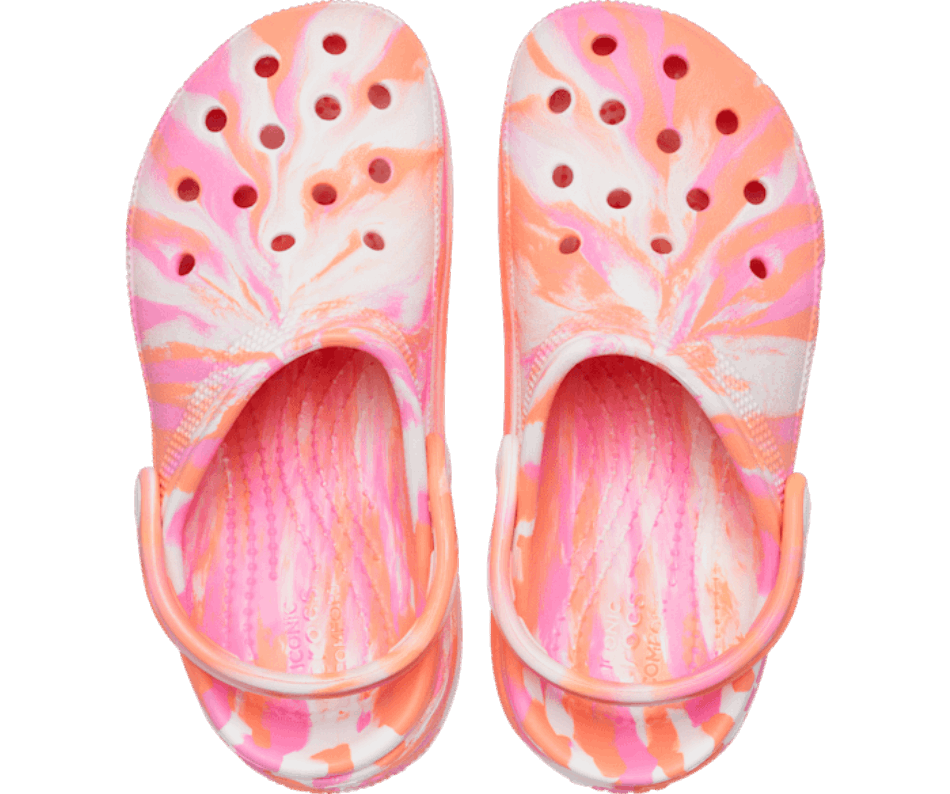Crocs Clássico Infantil Marmorizado Cutie Tamanco Papaya-multi