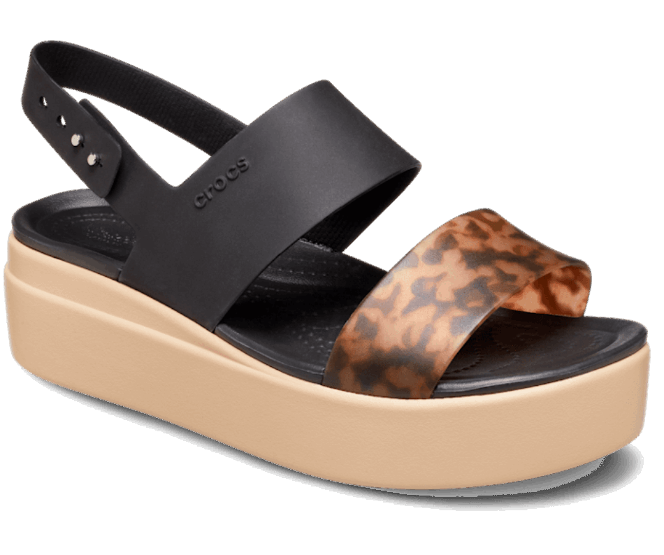Crocs Feminino Brooklyn Tartaruga Cano Baixo Preto-multi
