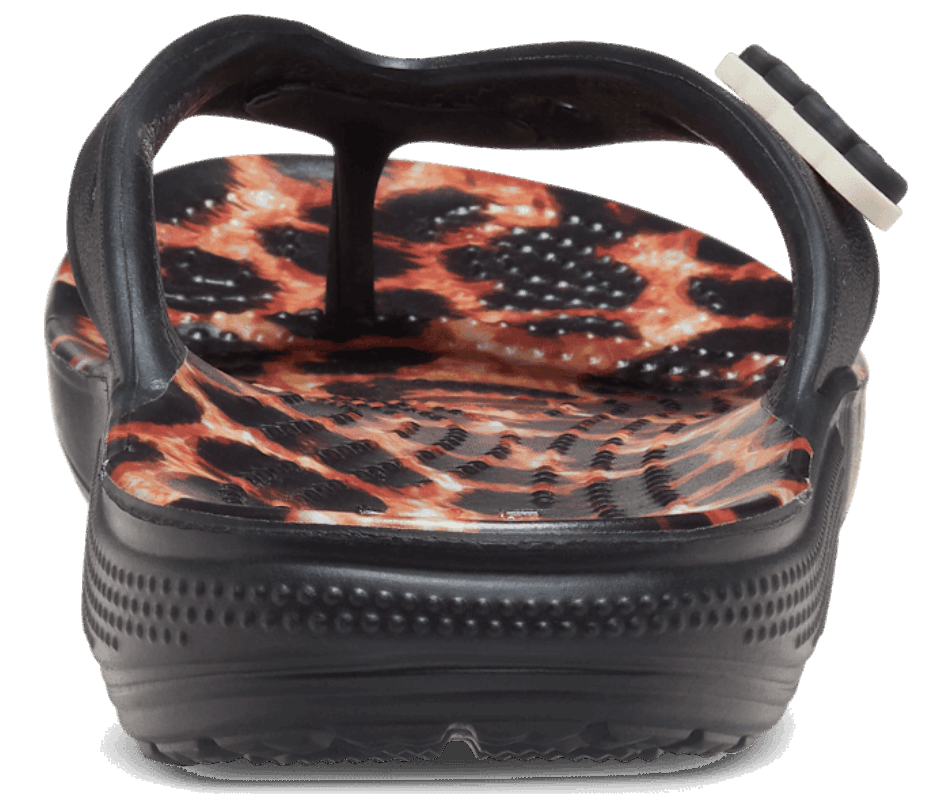 Clássico Crocs Animal Remix Flip Preto-leopardo