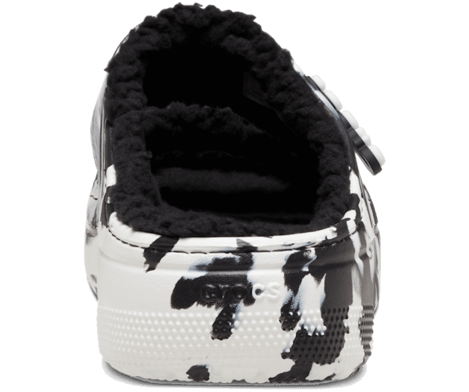 Crocs Clássico Cozzzy Sandália Marmorizada Preto E Branco