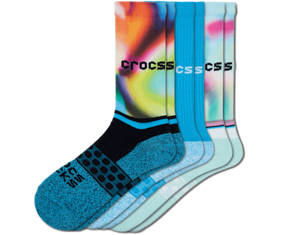 Crocs Meias Adulto Tripulação Sazonal Solarized 3 Pack Multi
