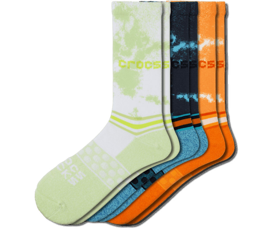 Crocs Meias Adulto Tripulação Corante Sazonal 3 Pacote Multi