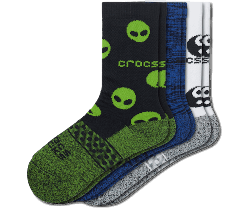 Crocs Meias Kid Crew Easy Icon 3 Pacotes Preto-multi